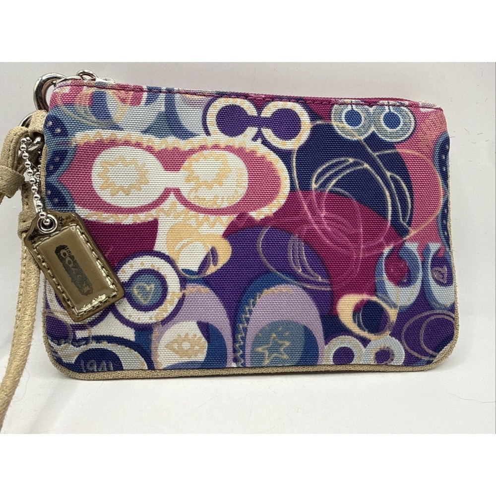 Vintage Coach Poppy Colorful Wristlet Purse Clutch Y2K - Picture 3 of 12
